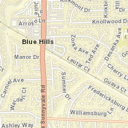 Blue Hills California Street Map