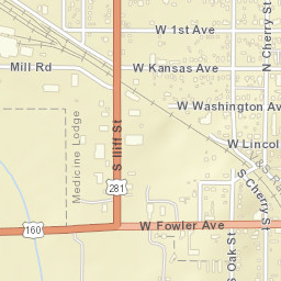 100-148 North Cherry Street, Medicine Lodge Street Map
