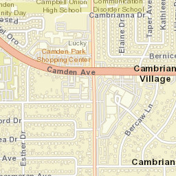 Cambrian Park California Street Map