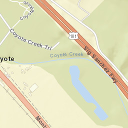 Coyote California Street Map