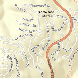 Redwood Estates California Street Map
