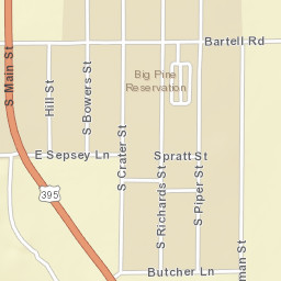 US-395 Big Pine, California Street Map