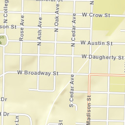 101-199 N Ash Ave Webb City MO Street Map