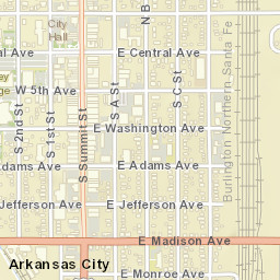 100-198 W Washington Ave Arkansas City KS Street Map