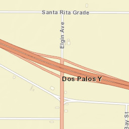 Dos Palos Y California Street Map