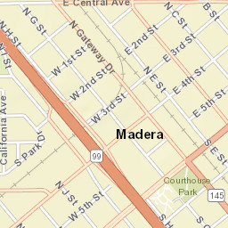 Madera California Street Map