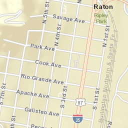 101-199 South 1st Street Raton NM Street Map