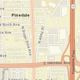 Pinedale California Street Map