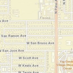1308 W San Jose Ave Fresno CA Street Map
