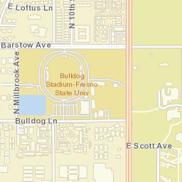 1628-1702 E Bulldog Ln Fresno CA Street Map