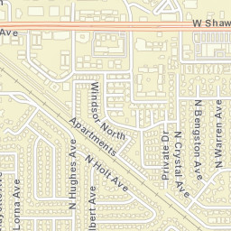 4860-4872 N Hulbert Ave Fresno CA Street Map