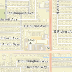 3830-3862 Ashlan Ave Fresno CA Street Map