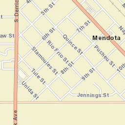 Mendota California Street Map