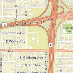 Yosemite Fwy, Fresno, CA 93701, USA Street Map
