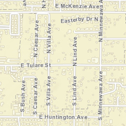 East Huntington Ave, Fresno, California Street Map