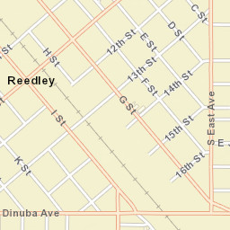 Reedley California Street Map