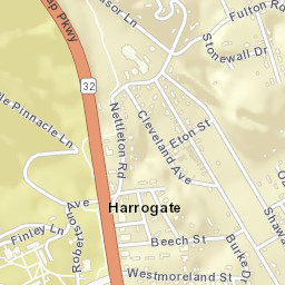 Harrogate Tennessee Street Map