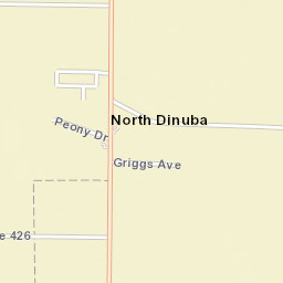 North Dinuba California Street Map