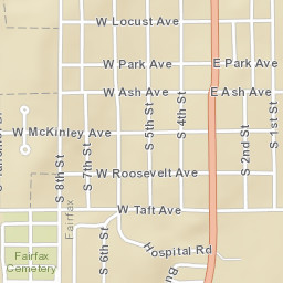 100-198 Oklahoma 18 Fairfax OK Street Map