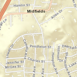 Midfields Tennessee Street Map