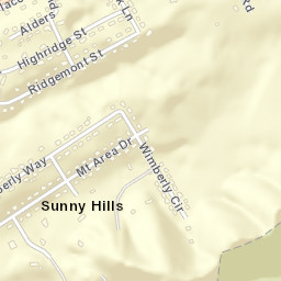 Sunny Hills Tennessee Street Map