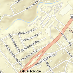 Blue Ridge Tennessee Street Map
