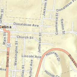 Celina Tennessee Street Map