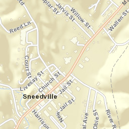 Sneedville Tennessee Street Map