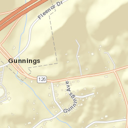 Gunnings Tennessee Street Map