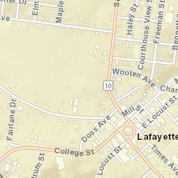 Lafayette Tennessee Street Map