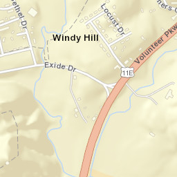 Windy Hill Tennessee Street Map