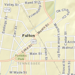 South Fulton Tennessee Street Map