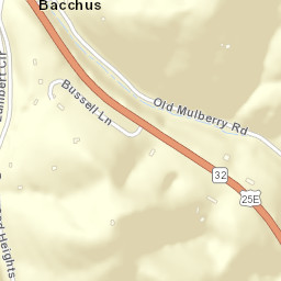 Bacchus Tennessee Street Map