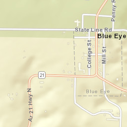 Blue Eye Arkansas Street Map