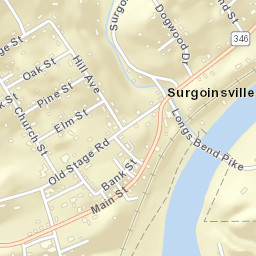 Surgoinsville Tennessee Street Map