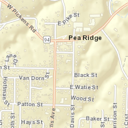 Pea Ridge Arkansas Street Map