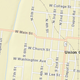 Union City Tennessee Street Map