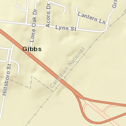 Gibbs Tennessee Street Map