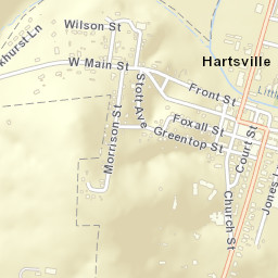 Hartsville Tennessee Street Map