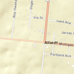 Allardt Tennessee Street Map
