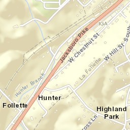 Hunter Tennessee Street Map