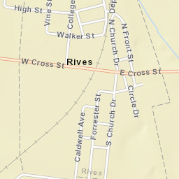 Rives Tennessee Street Map