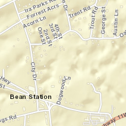 Bean Station Tennessee Street Map