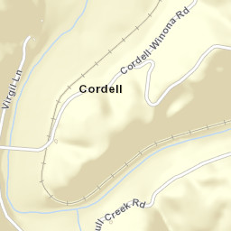 Cordell Tennessee Street Map