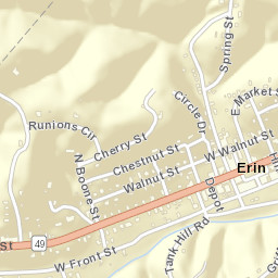 Erin Tennessee Street Map