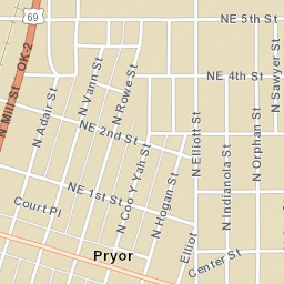 401-499 East Graham Avenue, Pryor, OK  Street Map