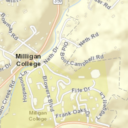 Milligan Tennessee Street Map