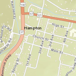 Hampton Tennessee Street Map