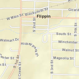 Flippin Arkansas Street Map