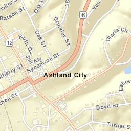 Ashland City Tennessee Street Map